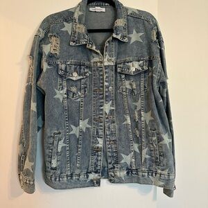 Star Patterned Denim Jacket